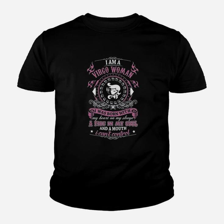 I Am A Virgo Woman I Was Born With My Heart Kid T-Shirt