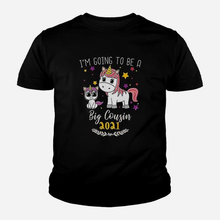 I Am Going To Be A Big Cousin Girls Unicorn Youth T-shirt