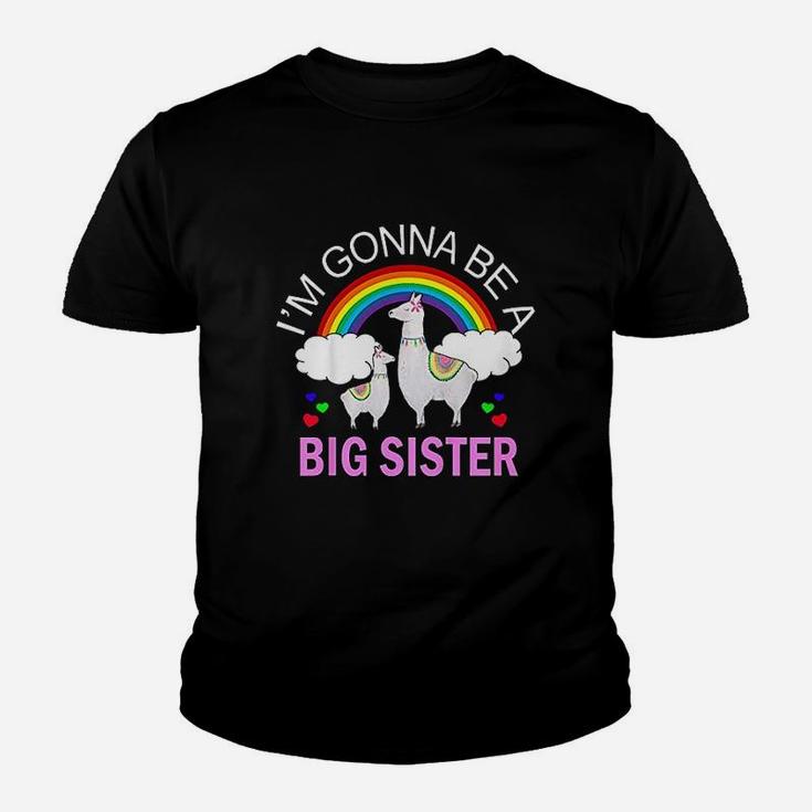 I Am Gonna Be A Big Sister Llama Girl Going To Be Big Girl Kid T-Shirt
