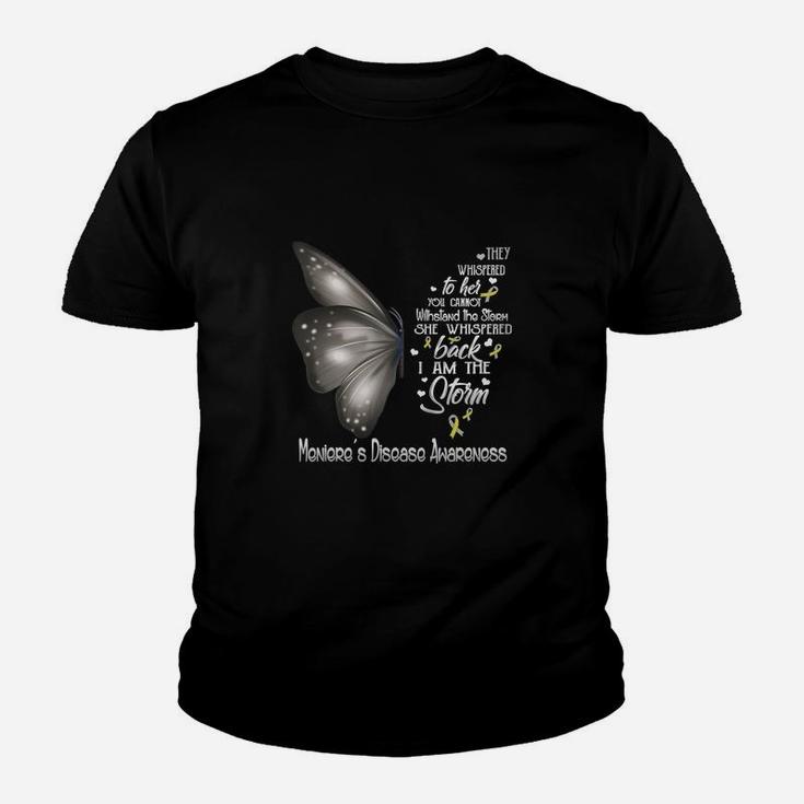 I Am The Storm Menieres Disease Awareness Butterfly Kid T-Shirt