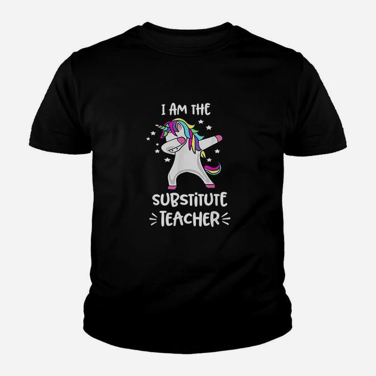 I Am The Substitute Teacher Dabbing Unicorn Substitute Kid T-Shirt