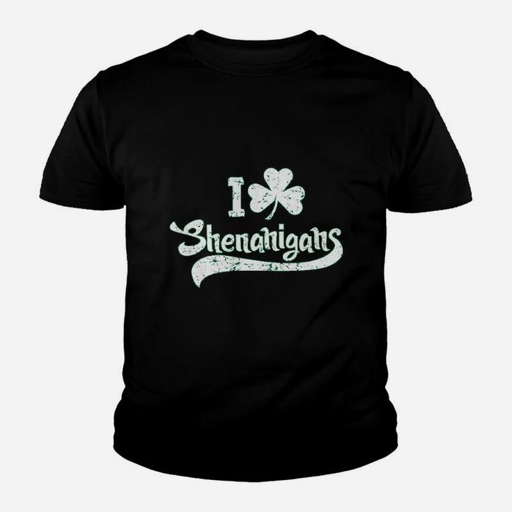 I Clover Shenanigans Funny Irish Clover St Saint Patricks Day Kid T-Shirt