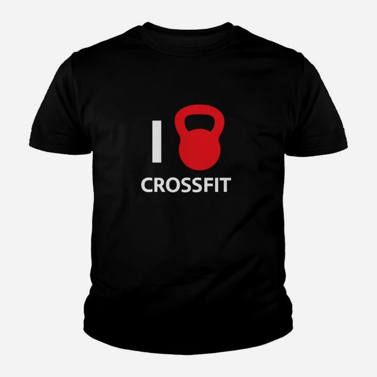 I ♥ CrossFit Kettlebell Design Herren Kinder Tshirt für Sportbegeisterte