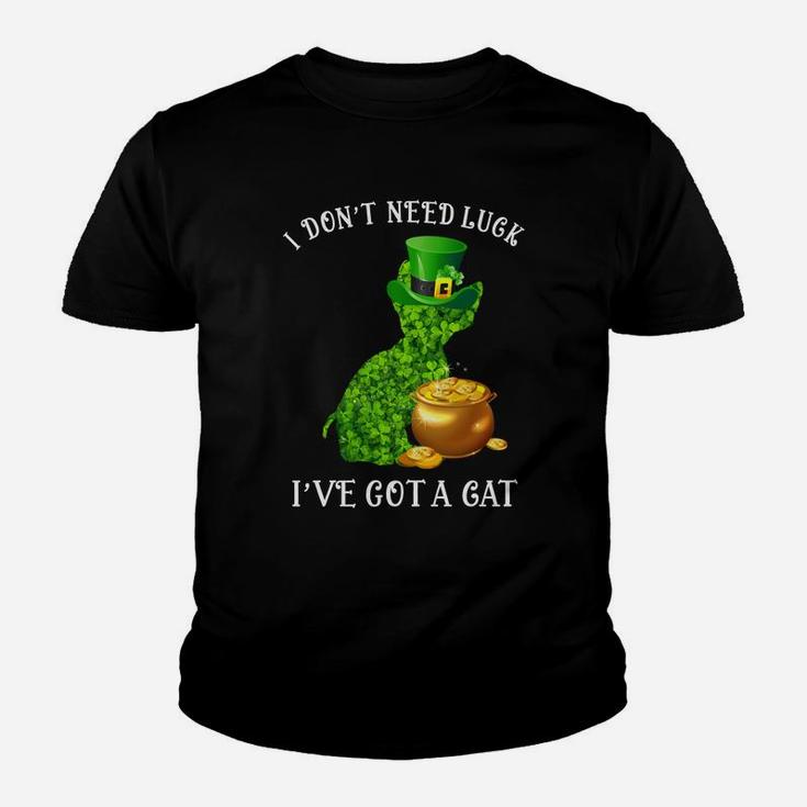 I Do Not Need Luck I Have Got A Devon Rex Shamrock St Patricks Day Cat Lovers Kid T-Shirt