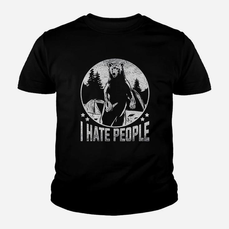 I Hate People I Eat People Camping Gift Hiking Bear Gift Kid T-Shirt
