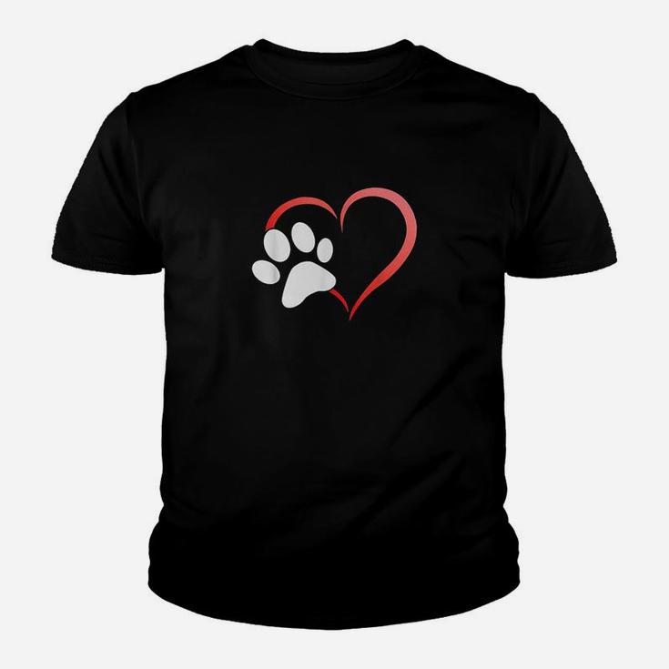 I Heart Love Dogs Cats Paw Kid T-Shirt