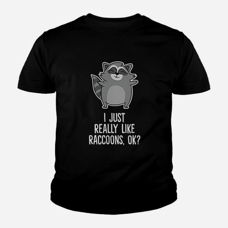 I Just Really Like Raccoons Funny Love Raccoons Kid T-Shirt