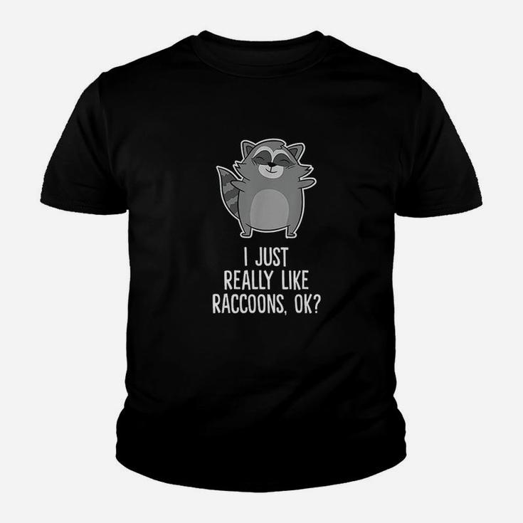I Just Really Like Raccoons Funny Love Raccoons Kid T-Shirt