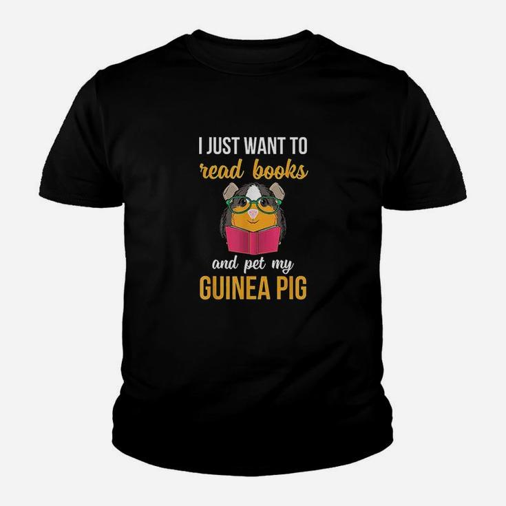 I Just Want To Read Books And Pet My Guinea Pig Kid T-Shirt