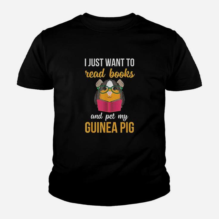 I Just Want To Read Books And Pet My Guinea Pig Kid T-Shirt