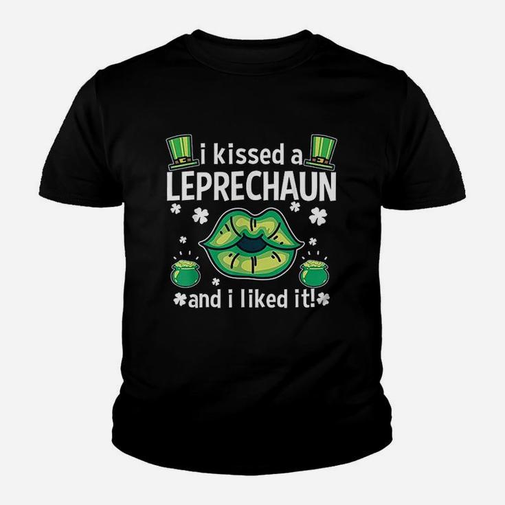 I Kissed A Leprechaun And I Liked It Funny St Patricks Day Kid T-Shirt