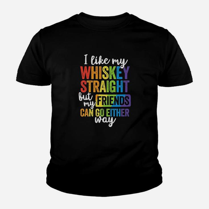 I Like My Whiskey Straight Lgbt Pride Gay Lesbian Kid T-Shirt