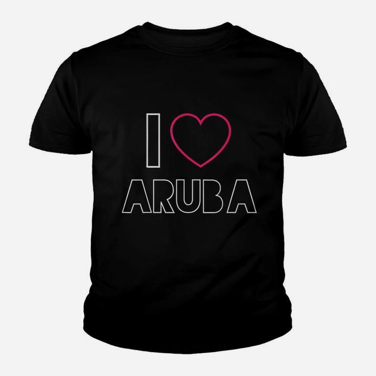 I Love Aruba Beach Vacation Travel Aruban Travelling Kid T-Shirt
