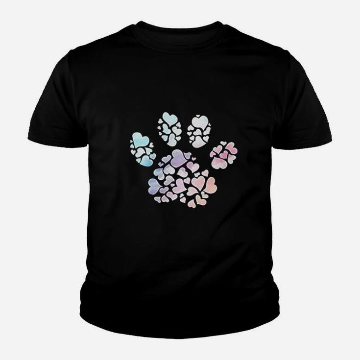 I Love Dogs Paw Print Cute Dogs Kid T-Shirt