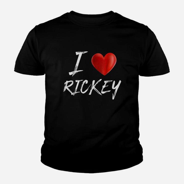 I Love Heart Rickey Family Name Kid T-Shirt