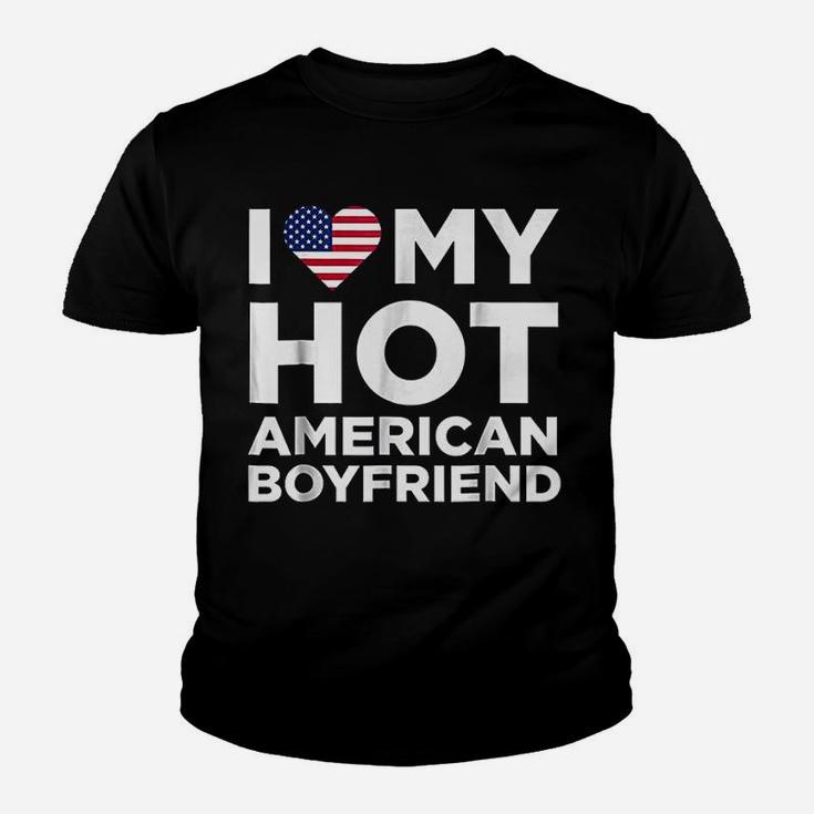 I Love My Hot American Boyfriend Cute Relationship T-Shirt