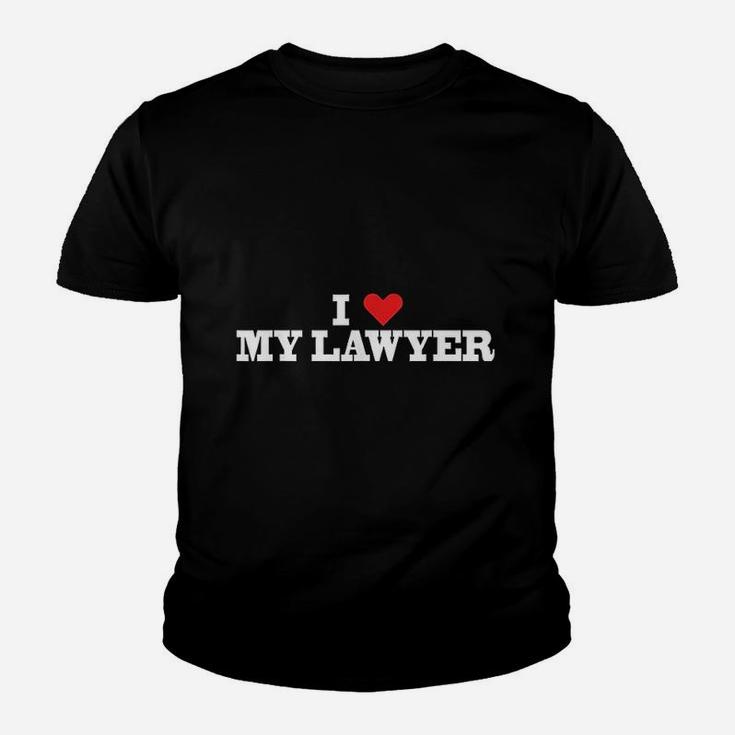 I Love My Lawyer Red Heart Attorney Prosecutor Love Youth T-shirt