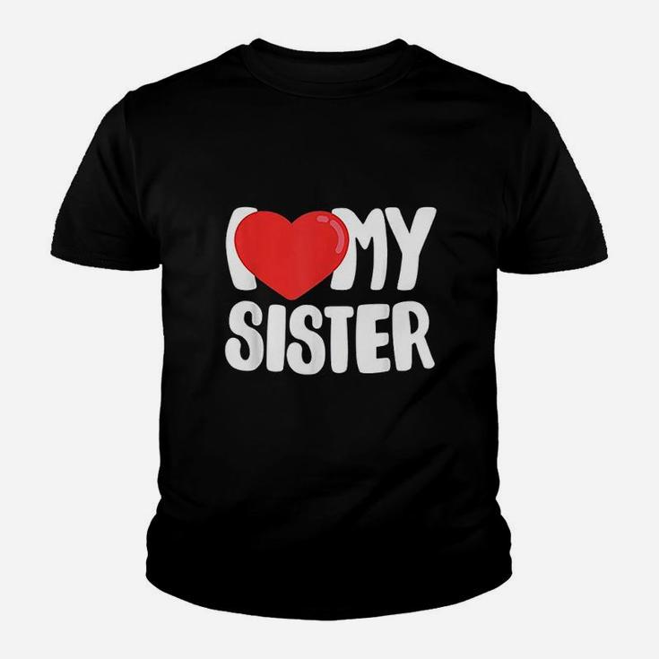I Love My Sister With Large Red Heart Kid T-Shirt