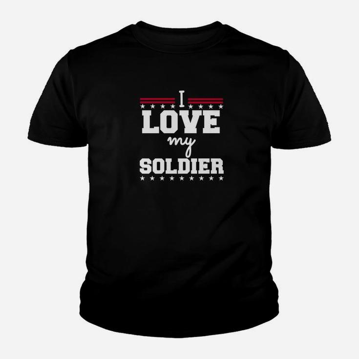 I Love My Soldier Military Wife Husband Spouse Kid T-Shirt