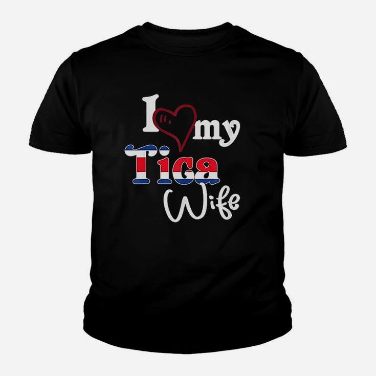 I Love My Tica Wife Diseno Artístico Costa Rica Kid T-Shirt
