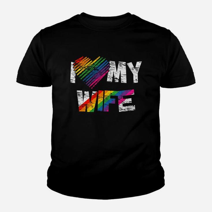 I Love My Wife Gay Rights Tshirt Lesbian Pride Marriage Kid T-Shirt