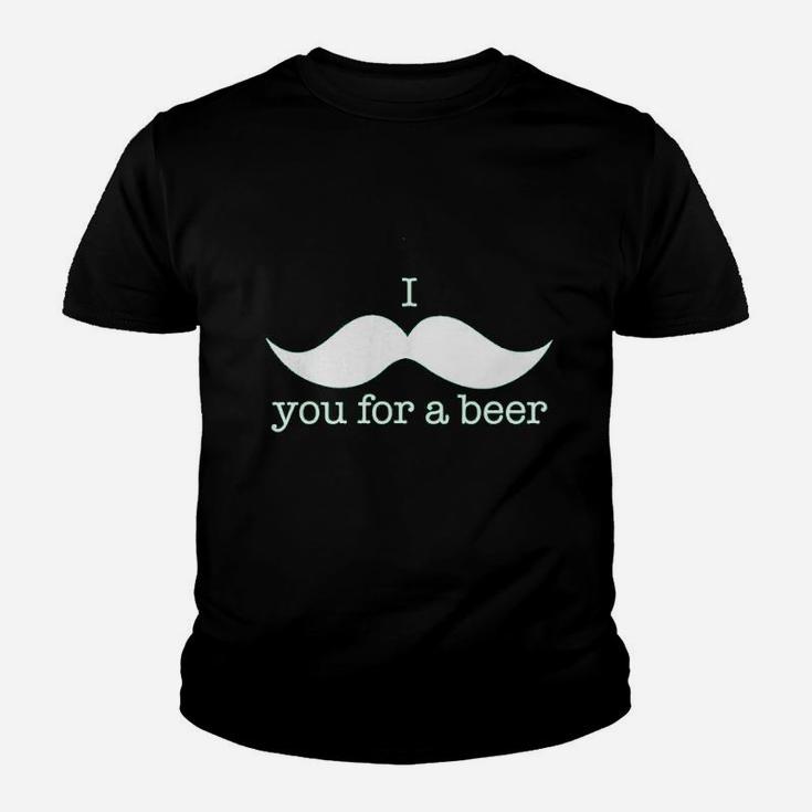I Mustache You For A Beer Funny St Patricks Day Shamrock Drinking Kid T-Shirt