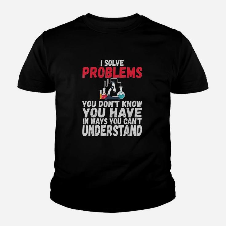 I Solve Problems Funny Medical Lab Tech Week Kid T-Shirt
