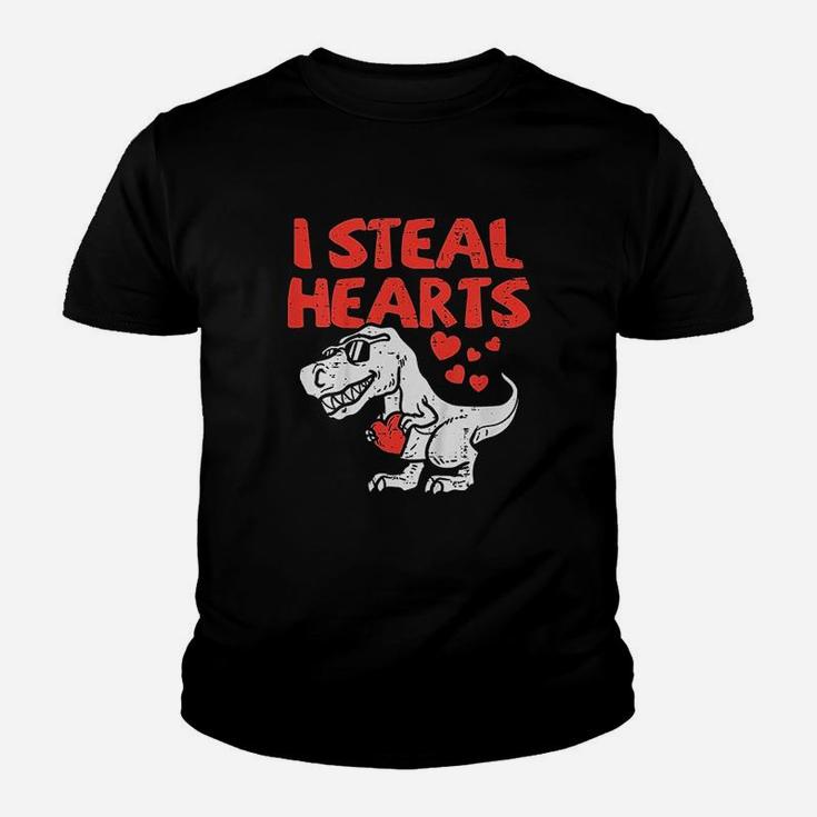 I Steal Hearts Trex Dino Cute Baby Boy Valentines Day Gift Kid T-Shirt