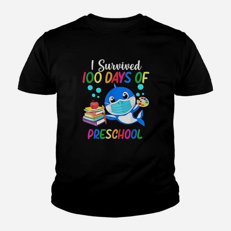 I Survived 100 Days Of Preschool 2022 Teacher Student Gift  Kid T-Shirt