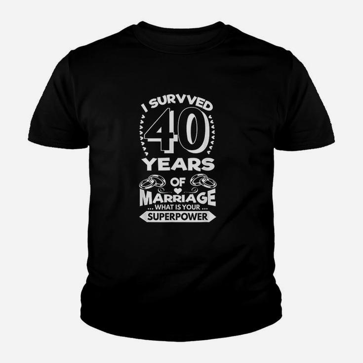I Survived 40 Years Of Marriage Wedding Gifts Kid T-Shirt