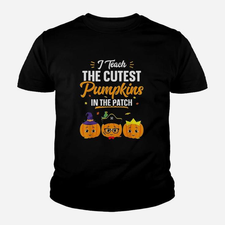 I Teach The Cutest Pumpkins In The Patch Funny Halloween Kid T-Shirt