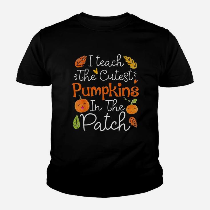 I Teach The Cutest Pumpkins In The Patch Halloween Teacher Kid T-Shirt