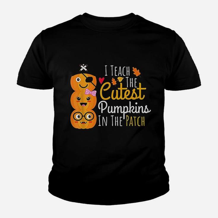 I Teach The Cutest Pumpkins In The Patch Teacher Halloween Kid T-Shirt