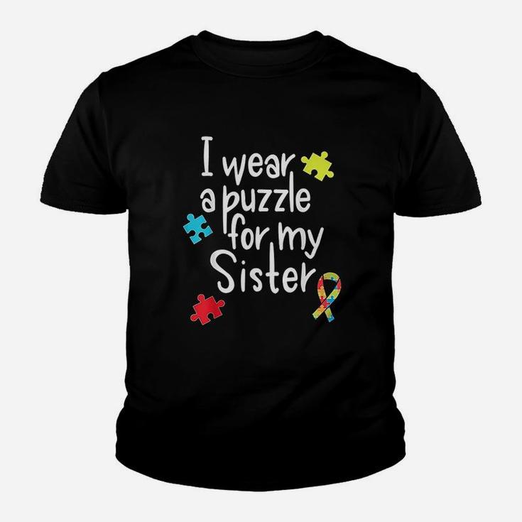 I Wear A Puzzle For My Sister, sister presents Kid T-Shirt
