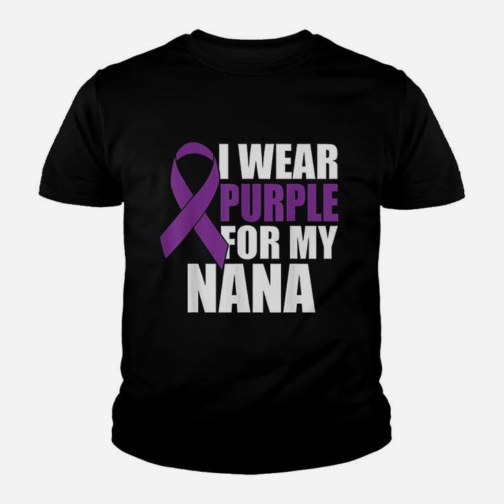 I Wear Purple For My Nana Pancreatic Awareness Kid T-Shirt