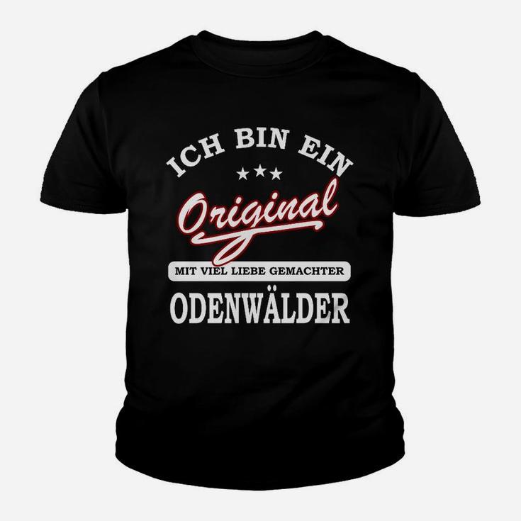 Ich bin ein Original Odenwälder Kinder Tshirt, Schwarzes Design mit Liebe