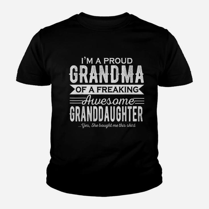 Im A Proud Grandma Of A Freaking Awesome Granddaughter Kid T-Shirt