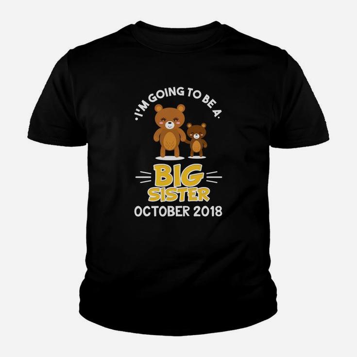 Im Going To Be A Big Sister October 2022 Girl Bear  Kid T-Shirt