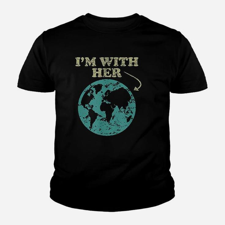 Im With Her Global Warming Climate Change Earth Kid T-Shirt