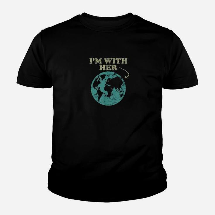 I'm With Her Global Warming Climate Change Earth Kid T-Shirt