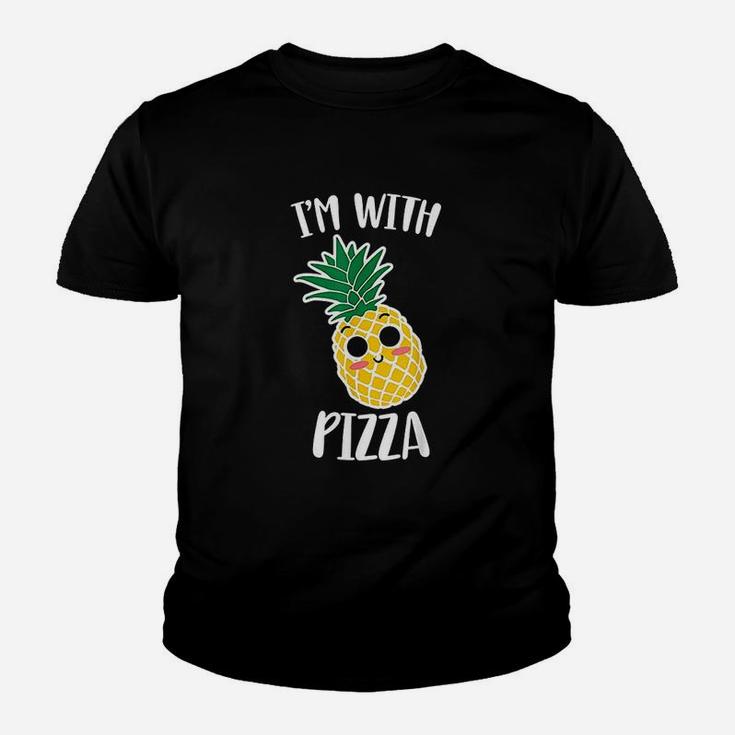 Im With Pizza Funny Halloween Pineapple Pizza Couple Kid T-Shirt