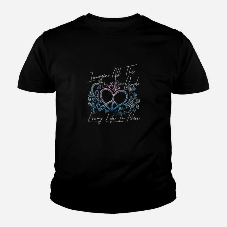 Imagine Hippie People Living Life In Peace And Love Kid T-Shirt