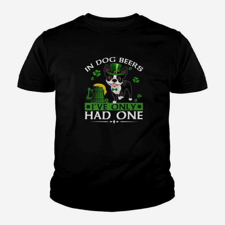 In Dog Beers Funny Boston Terrier St Patricks Day Kid T-Shirt