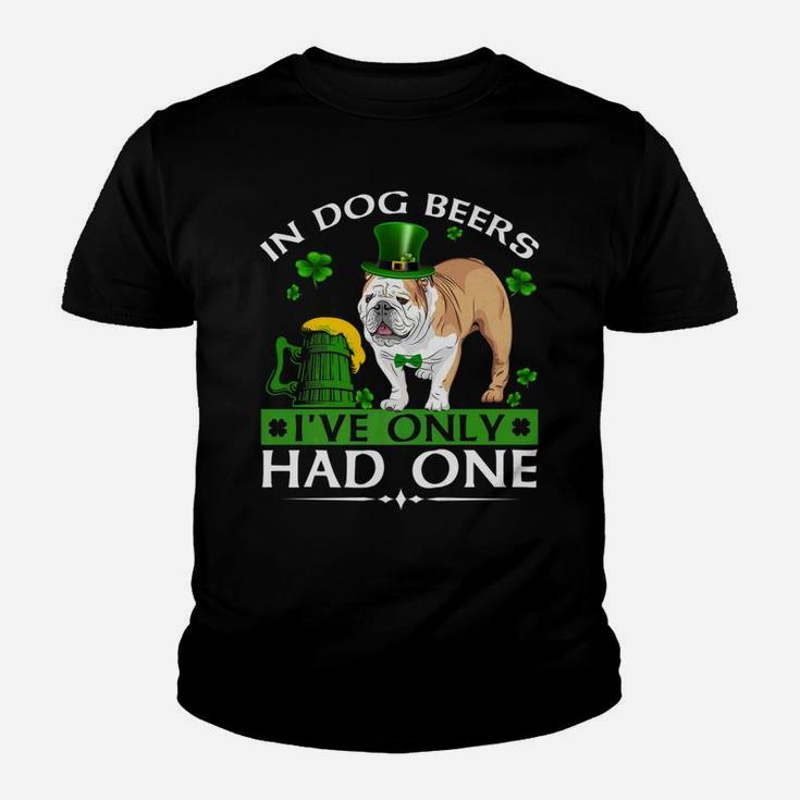 In Dog Beers Funny English Bulldog St Patricks Day Kid T-Shirt