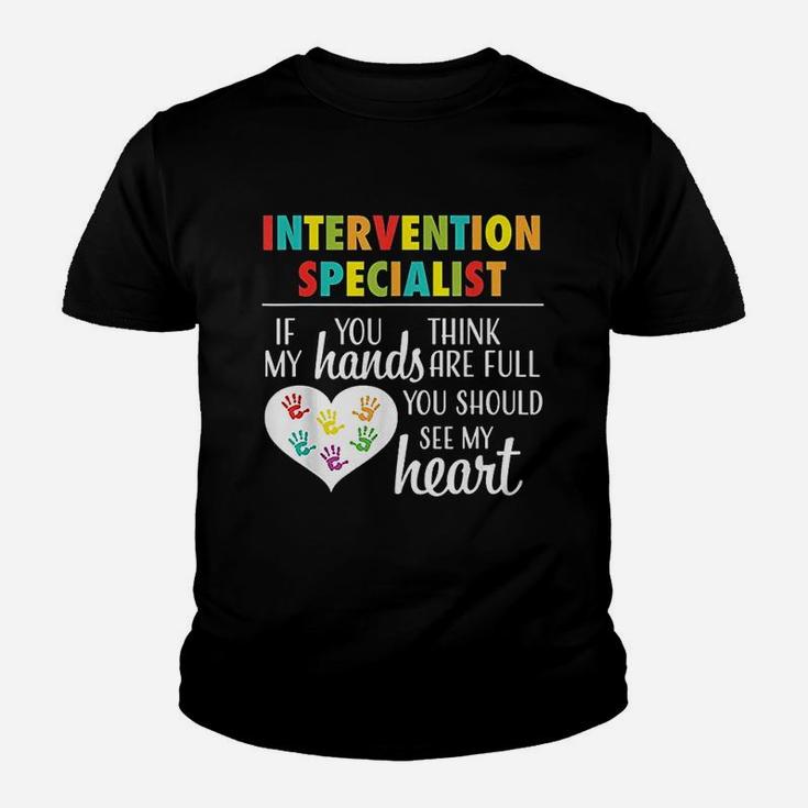 Intervention Specialist Cute Heart Teacher Gift Kid T-Shirt