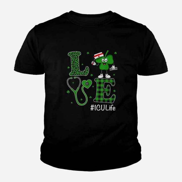 Irish Nurse St Patricks Day Love Icu Nurse Life Kid T-Shirt
