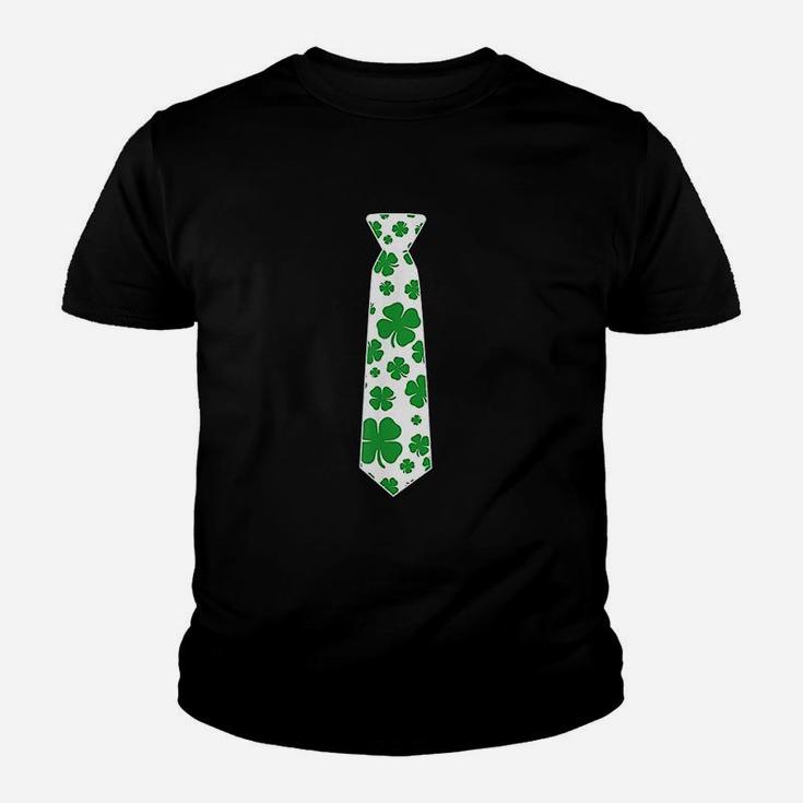 Irish Shamrock Clover Tie Kids St Patricks Day Youth T-shirt
