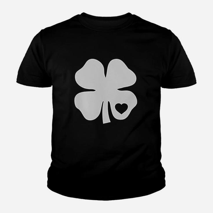 Irish Shamrock White Clover Heart St Patricks Day Youth T-shirt