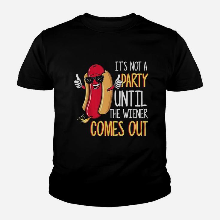 It Is Not A Party Until The Weiner Comes Out Funny Hot Dog Kid T-Shirt