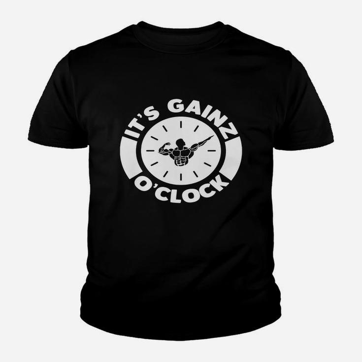 It's Gainz O'clock Gym Workout Time Fitness Kid T-Shirt
